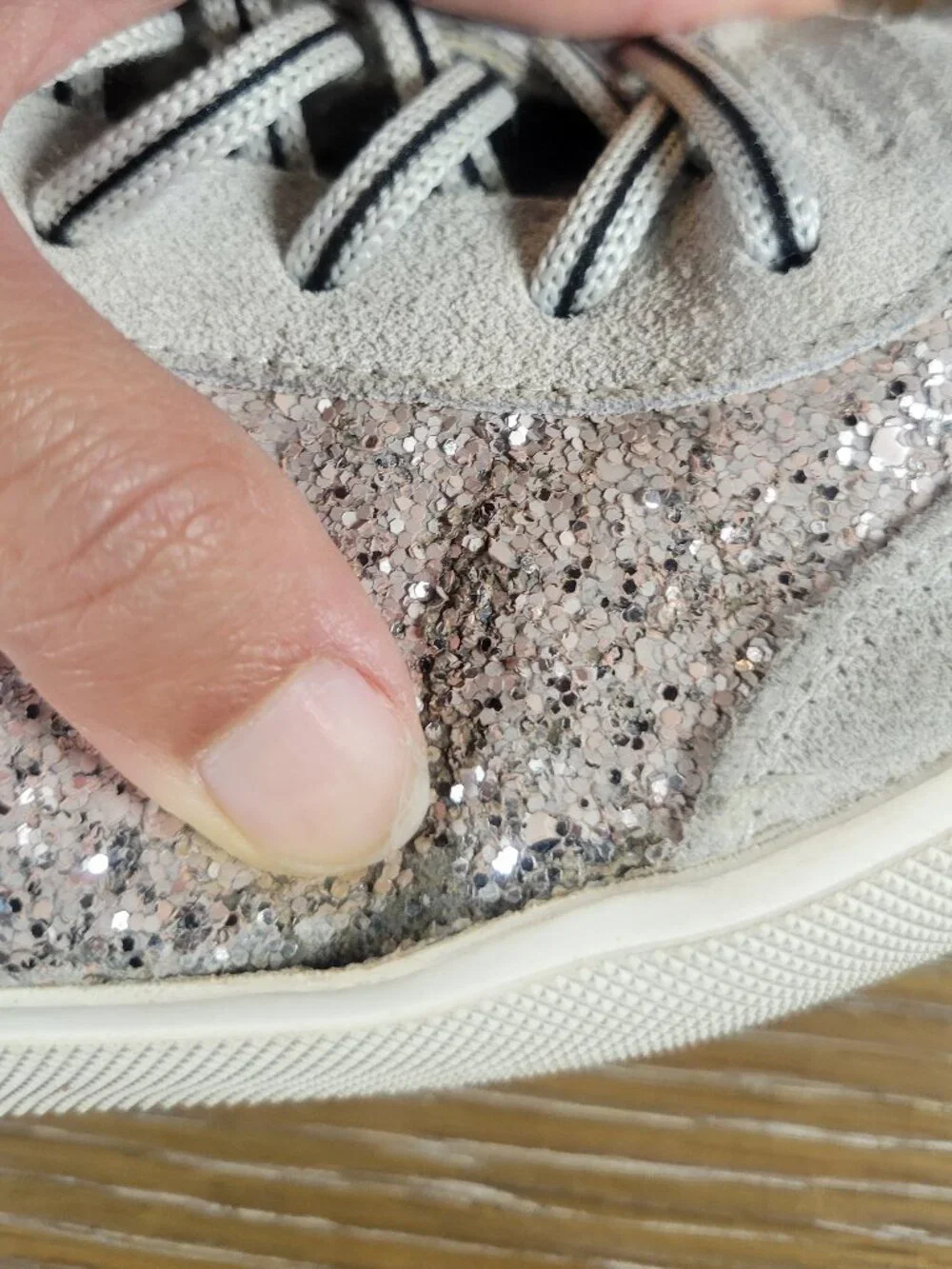 Leather Crown Glitter Suede High Top Sneakers Handmade in Italy EU 39 (~ US 8)